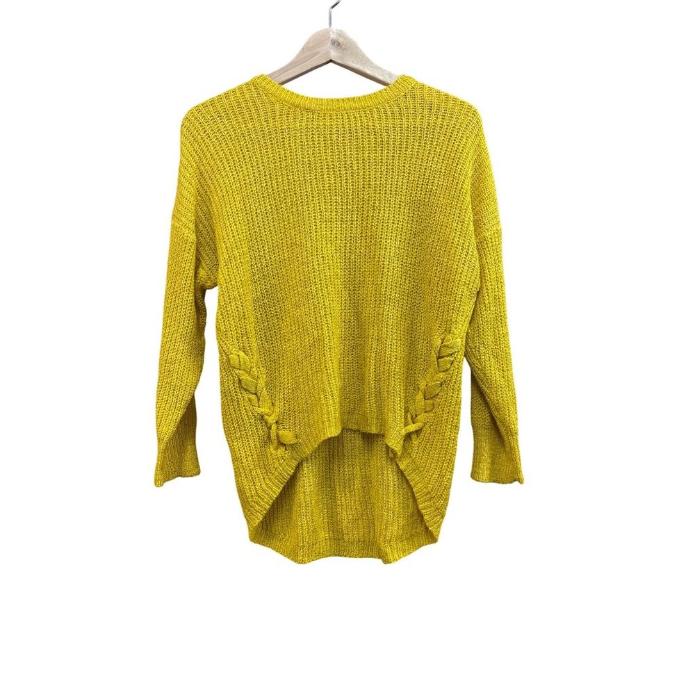 Sweet Wanderer Mustard Yellow Knit Sweater Womens